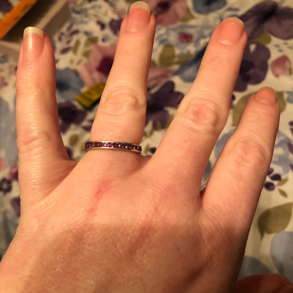 Amethyst eternity ring